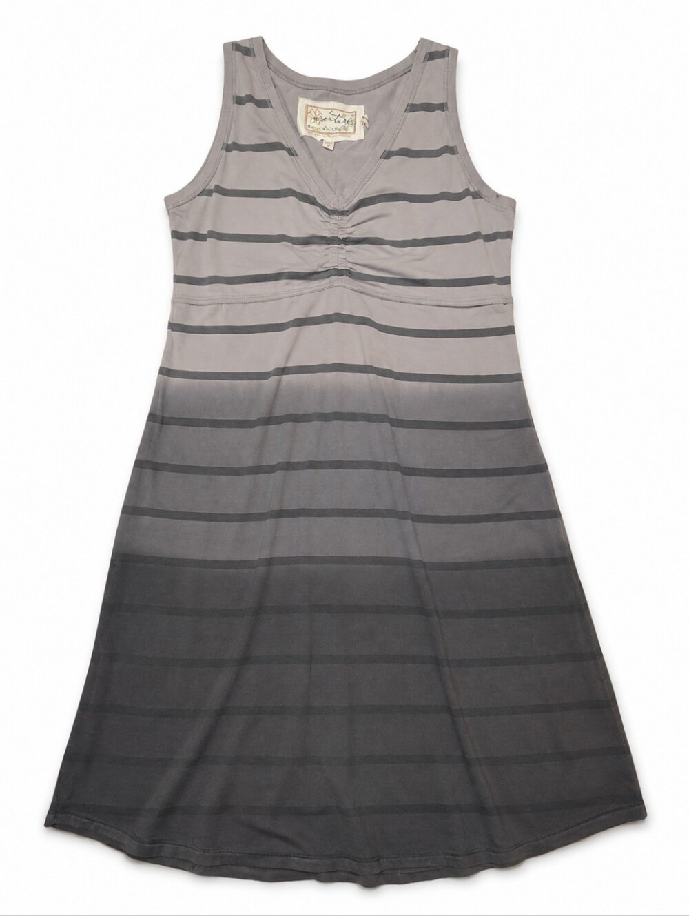 Sleeveless Ombre Stripe Midi Dress - Gray